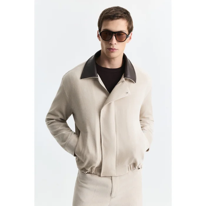Relax Fit Contrast Collar Jacket - 2