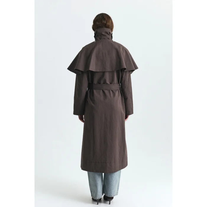 Cape Long Trench Coat - 3
