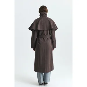 Cape Long Trench Coat - 3