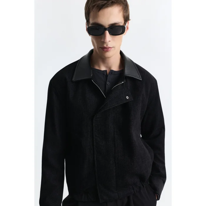 Relax Fit Contrast Collar Jacket - 2