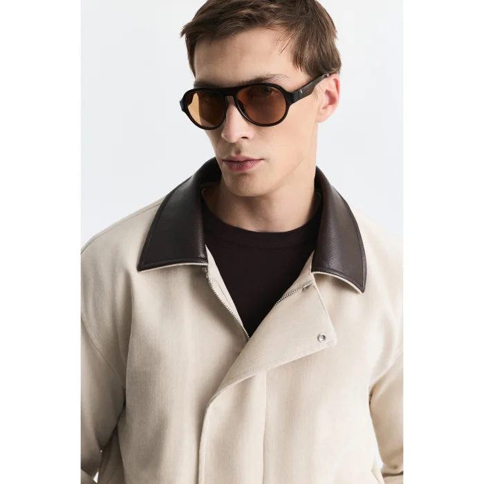 Relax Fit Contrast Collar Jacket - 5