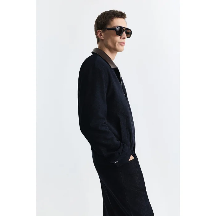 Relax Fit Contrast Collar Jacket - 3