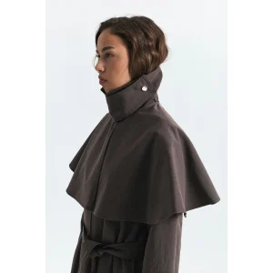 Caped Long Trench Coat - 6