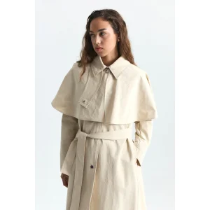 Caped Long Trench Coat - 5