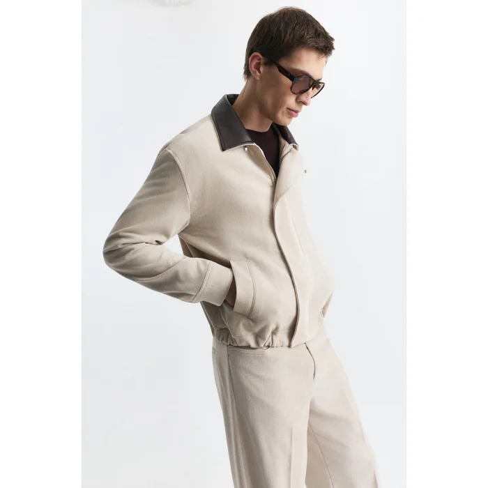 Relax Fit Contrast Collar Jacket - 4