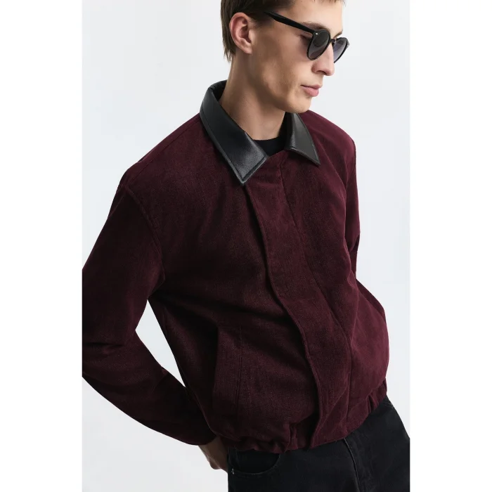 Relax Fit Contrast Collar Jacket - 5