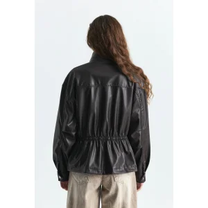 Faux Leather Brown Bomber Jacket - 3
