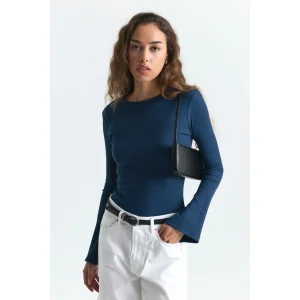 Petrol Blue Batwing Sleeve Basic T-shirt - 5