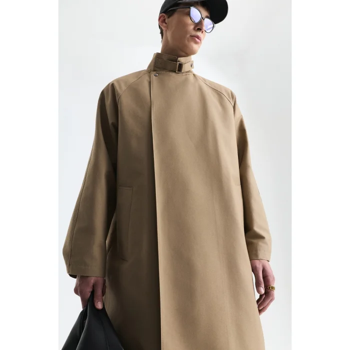 Cotton Loose Fit Trench Coat - 4