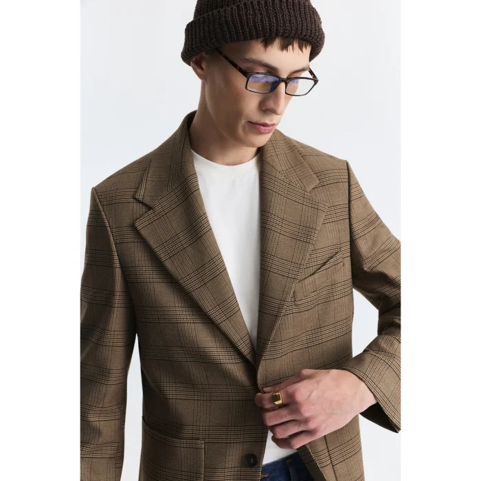 Plaid Relax Fit Blazer Jacket - 3