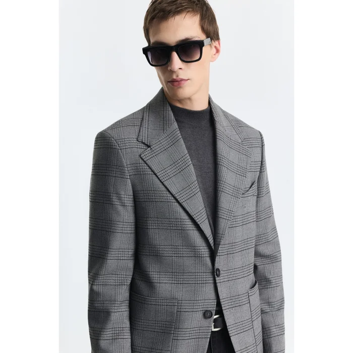 Plaid Relax Fit Blazer Jacket - 4