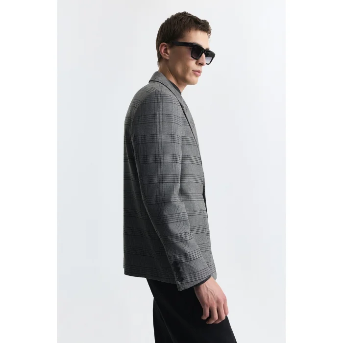 Plaid Relax Fit Blazer Jacket - 4