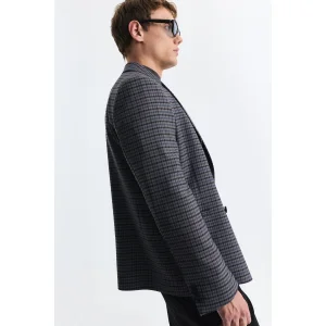 Checkered Relax Fit Blazer Jacket - 4