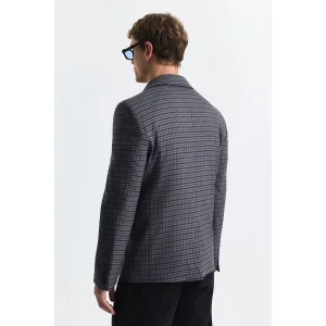 Checkered Relax Fit Blazer Jacket - 3