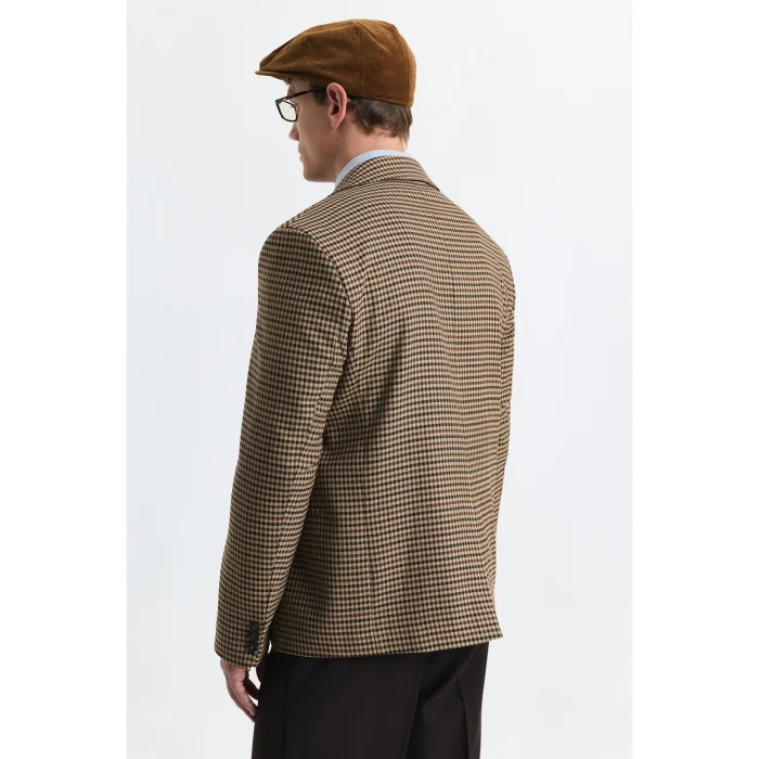 Checkered Relax Fit Blazer Jacket - 4
