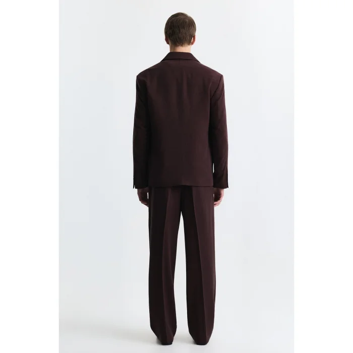 Lyocell Blend Double Breasted Relax Fit Suit Jacket - 2