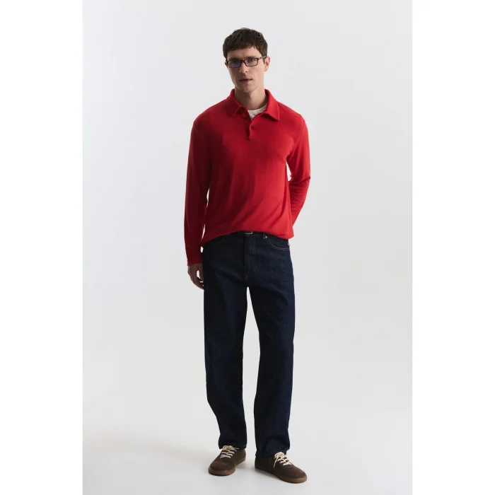 Regular Fit Polo Neck Long Sleeve T-shirt - 2