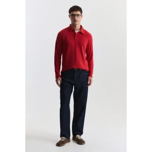 Regular Fit Red Polo Neck T-shirt - 1