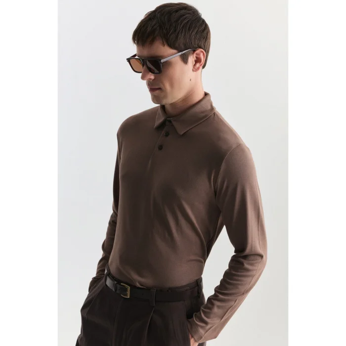 Regular Fit Long Sleeve Polo Shirt - 2