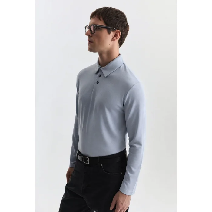 Regular Fit Baby Blue Polo T-shirt - 2