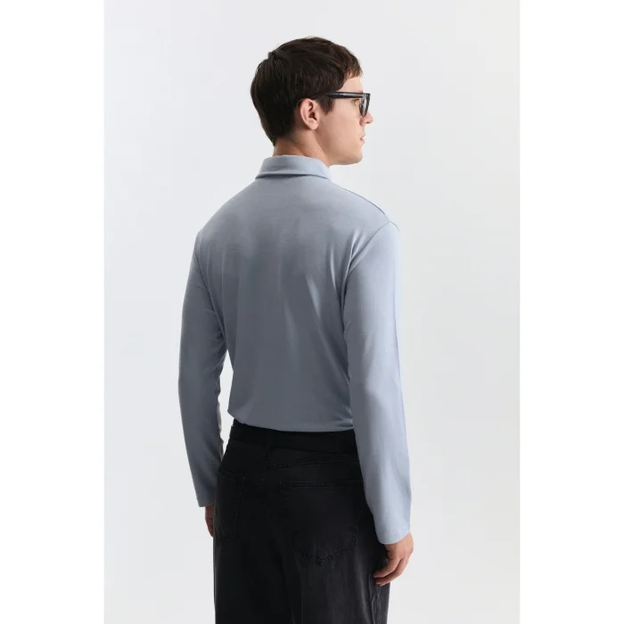 Regular Fit Baby Blue Polo T-shirt - 3