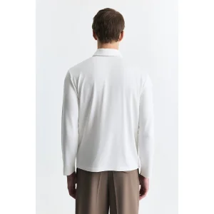 Regular Fit Ekru Polo Neck T-shirt - 2