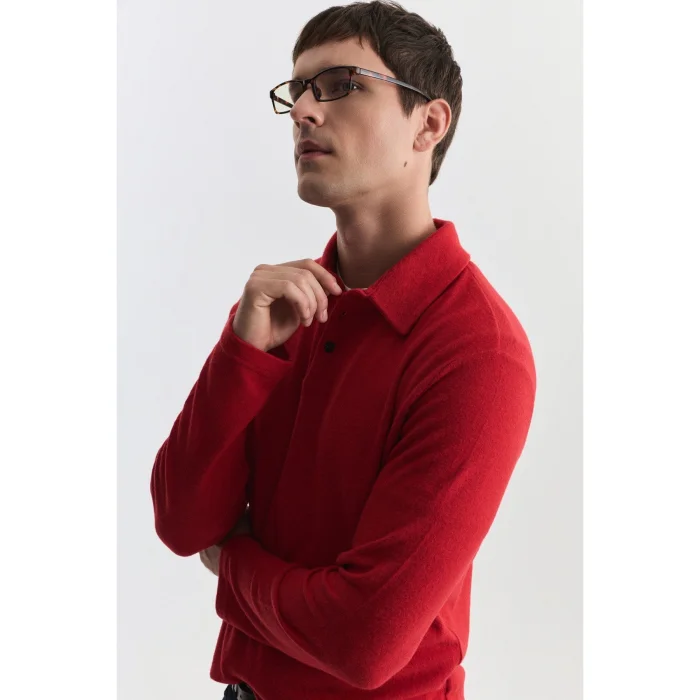 Regular Fit Polo Neck Long Sleeve T-shirt - 5