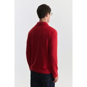 Regular Fit Red Polo Neck T-shirt - 3