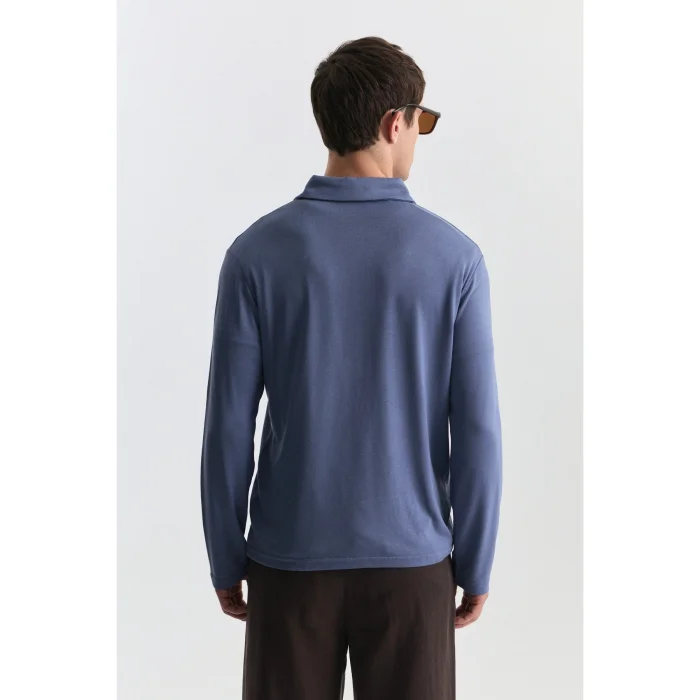Regular Fit Polo Neck Long Sleeve T-shirt - 5