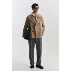 Relax Fit Double-Breasted Short Coat - 1