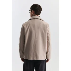Relax Fit Double-Breasted Short Coat - 2