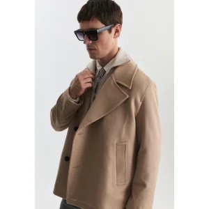Relax Fit Double-Breasted Short Coat - 6
