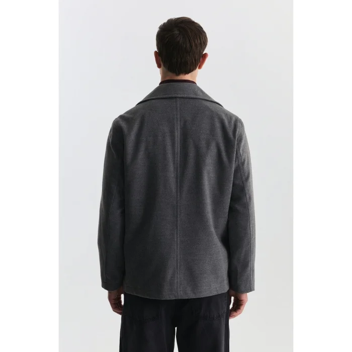 Relax Fit Double-Breasted Short Coat - 5