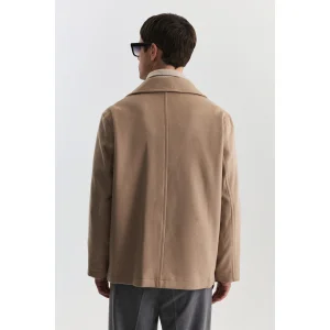 Relax Fit Double-Breasted Short Coat - 5