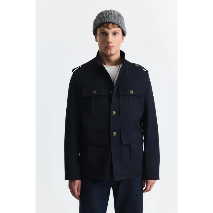 Wool Blend Relax Fit Jacket - 4