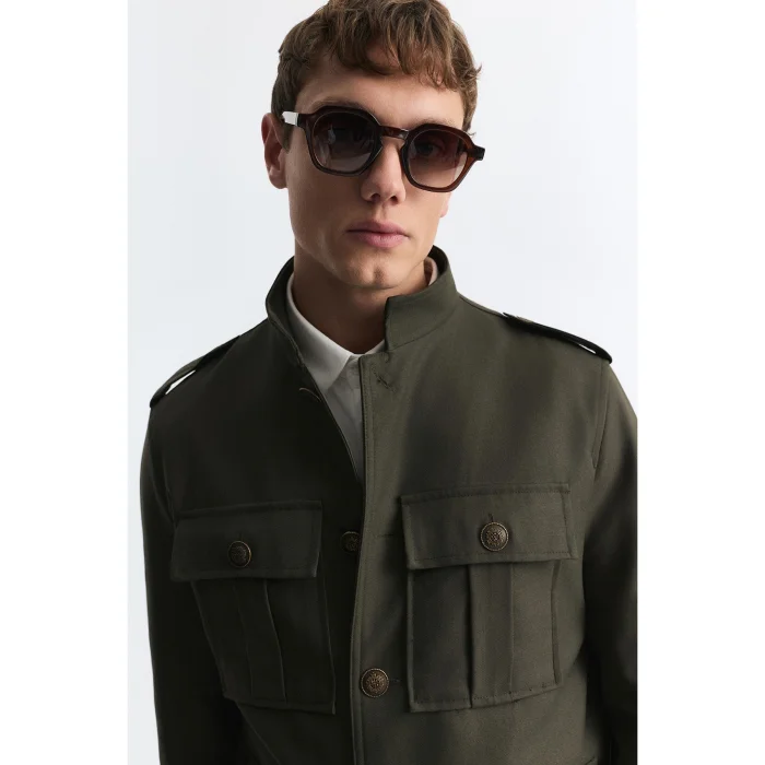 Wool Blend Relax Fit Jacket - 4