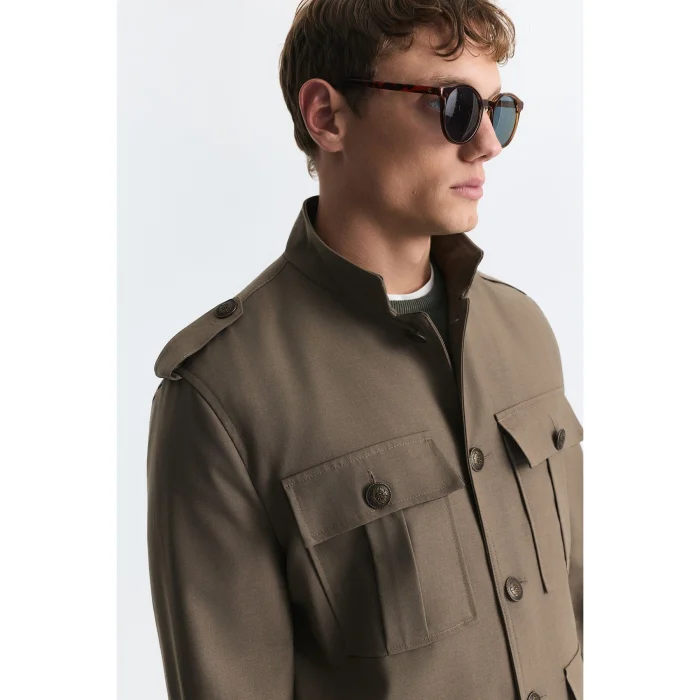 Wool Blend Relax Fit Jacket - 4