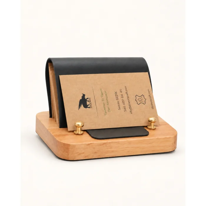 Solid Beech & Leather Desk Mat Set - 3