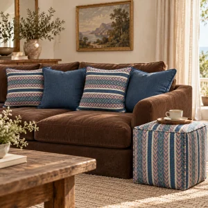 Cambria Woven Wool Pouf - 2