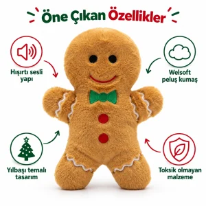 Gingerbread Plush Dog Toy - 4