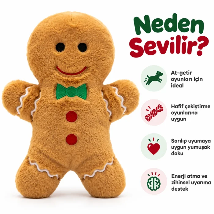 Gingerbread Plush Dog Toy - 5