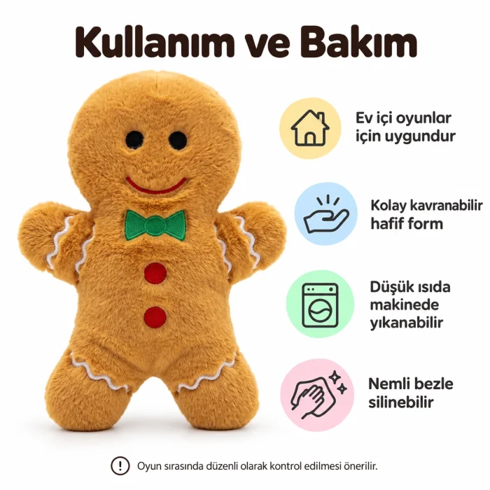 Gingerbread Plush Dog Toy - 6