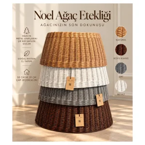 Rattan Christmas Pine Tree Stand - Christmas Tree Skirt - 5