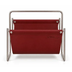 Holly Leather and Metal Magazine Rack - 2