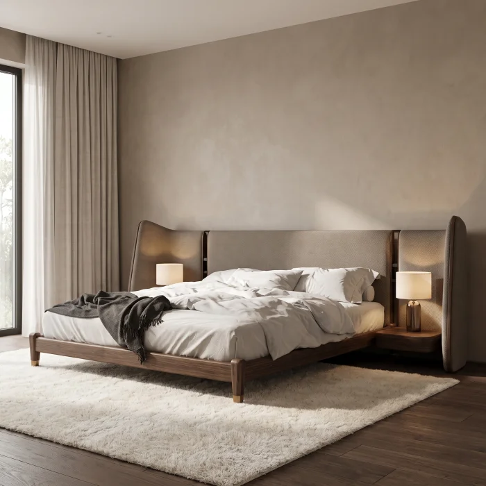 Alvera Walnut Bed Frame - 2