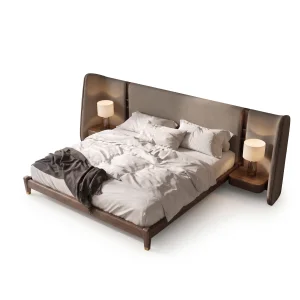 Alvera Walnut Bed Frame - 1