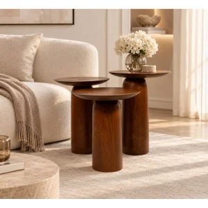 Forma Mushroom Shaped Wooden Side Table Set - 9