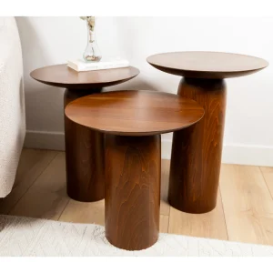 Forma Mushroom Shaped Wooden Side Table Set - 3