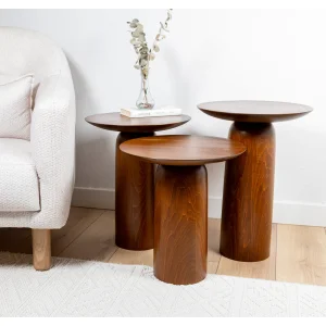 Forma Mushroom Shaped Wooden Side Table Set - 17