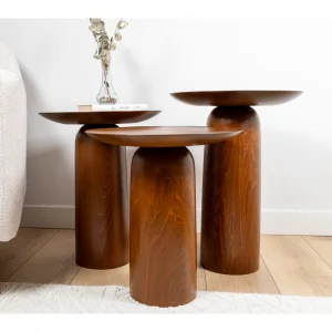 Forma Mushroom Shaped Wooden Side Table Set - 19